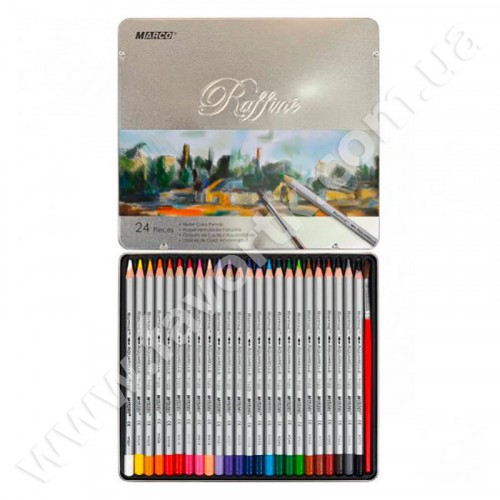 Набір олівців MARKO 24 кольори в металевій коробці 3100-24TN