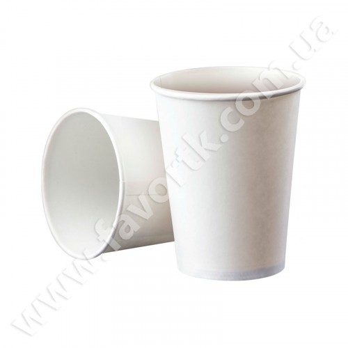Склянка паперова 250мл біла 50шт