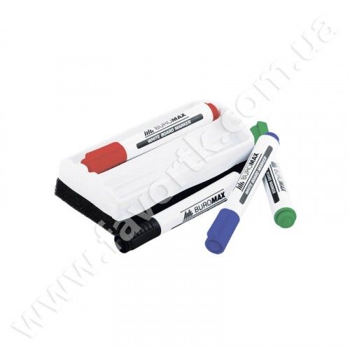 Набір 4-ох маркерів для дошки з губкою та тримачем BM8800-84