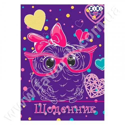 Щоденник шкільний OWL, А5, 40арк, м'яка обкл., скоба, УФ-лак, SMART Line