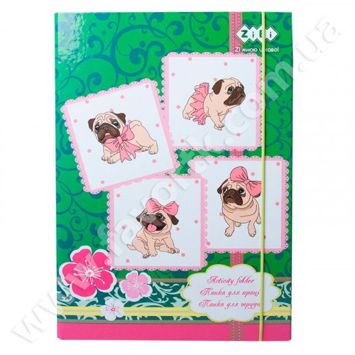 Папка для праці LOVELY DOG, картонна, на гумках А4+ (300х212х28мм), KIDS Line