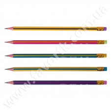 Олівець графітовий RAINBOW HB, з гумкою, туба
