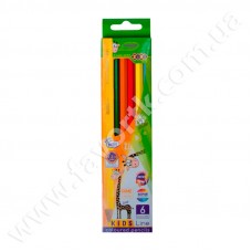 Кольорові олівці, 6 кольорів, KIDS LINE