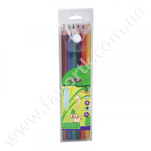 Кольорові олівці, 6 кольорів PROTECT, ПВХ пенал
