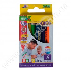 Кольорові олівці  mini JUMBO, 6 кольорів
