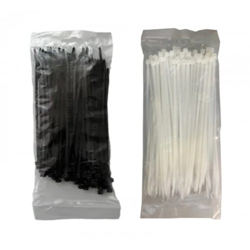 Хомути пластикові універсальні 200*3,6мм 100шт білі