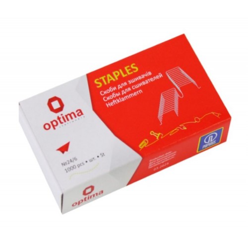 Скоби мідні №24/6 Optima 1000шт