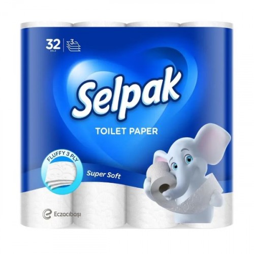 Папір туалетний целюлозний 3-х шаровий Selpak 32 шт