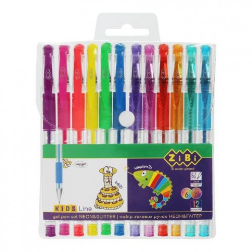Набір 12-и гелевих ручок NEON & GLITTER